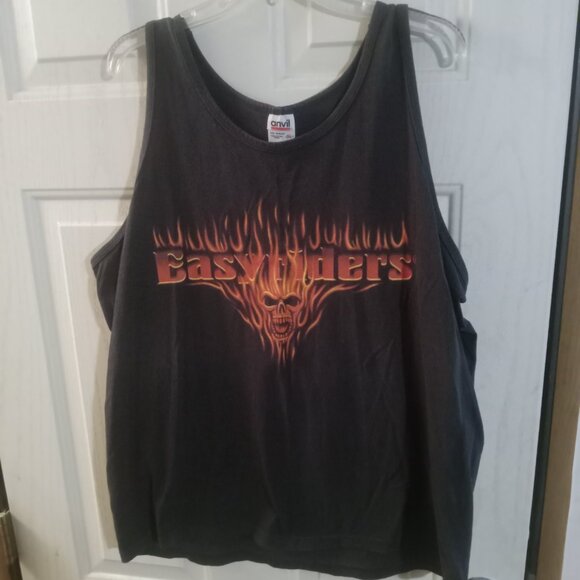 VTG Anvil Men's Easyriders Y2K Flaming Skull Tank Top Size XL - Picture 2 of 7